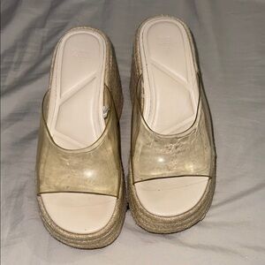 Zara Women's Cream Platform Sandals